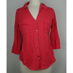Express V neck button up size M